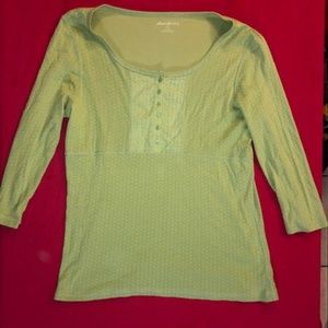 Eddie Bauer Green ¾ Long Sleeve Blouse